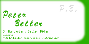 peter beller business card