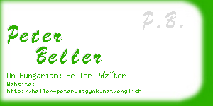 peter beller business card